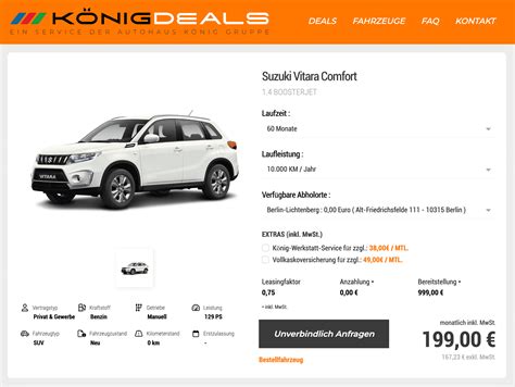 Sizuki Vitara im Leasing für 199 im Monat brutto ntv Autoleasing