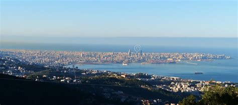 Large Panoramic View of Beirut Cityskyline in Day Light Stock Image - Image of clouds, landscape ...