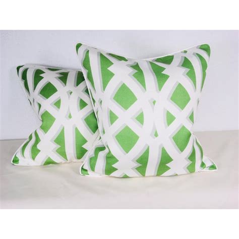 Modern Cotton Geometric Pillows – a Pair | Chairish