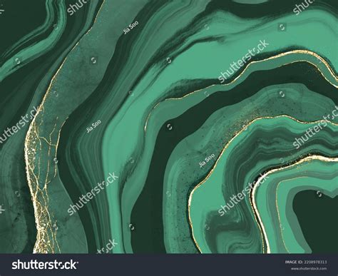 Green Gold Emerald Abstract Art Wallpaper Stock Illustration 2208978313 ...