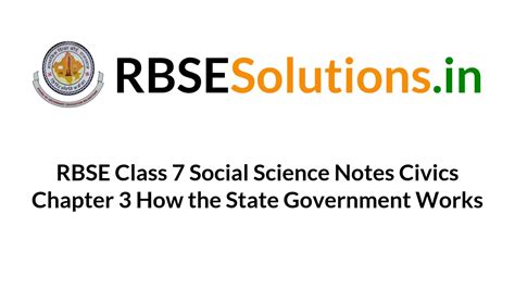 RBSE Class 7 Social Science Notes Civics Chapter 3 How The State