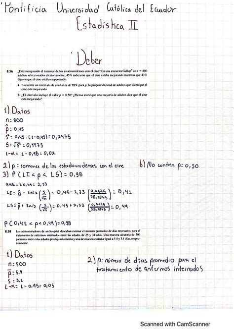 Solution Ejercicios De Estad Stica De Intervalos De Confianza Studypool