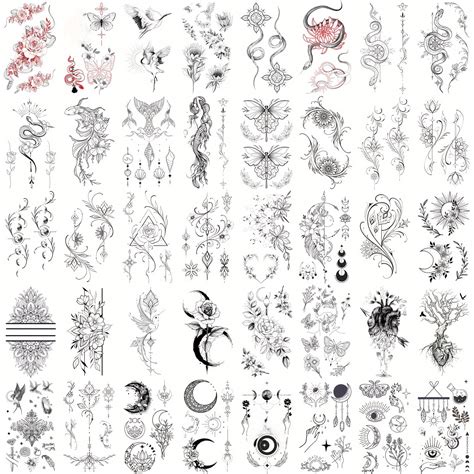 Hghfhj GLARYYEARS Temporary Tattoo For Women Adults Men 40 Pack Small