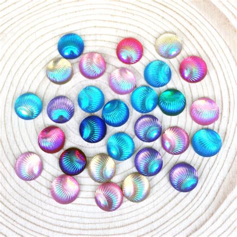 100Pieces Mix Color Flatback Flat Back Resin Cabochon Kawaii DIY Shell