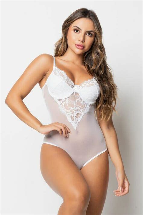 Comprar Body Em Tule Detalhes Em Renda Branco Mimar O Conforto