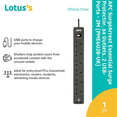 Apc Essential Surgearrest Outlets With V A Port Usb Charger