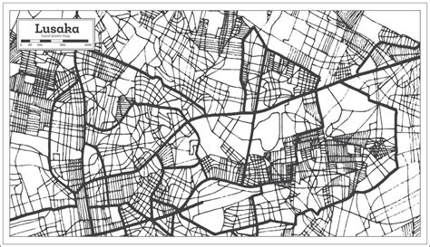 Lusaka Zambia Citt Carta Geografica Nel Retr Stile Schema Carta