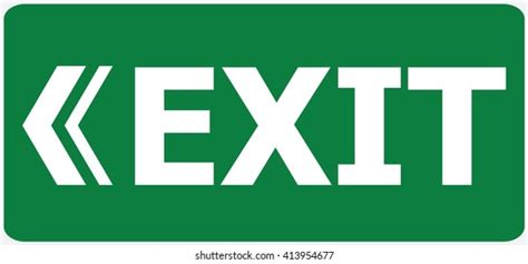 Green Exit Sign Vector Illustration Stock Vector (Royalty Free ...