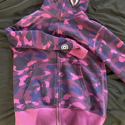 Bape Purple Hoodie Size Medium Depop