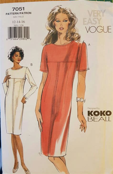 Vogue 7051 Vintage 1990s Vogue Dress Patterns Vintage Vogue Sewing