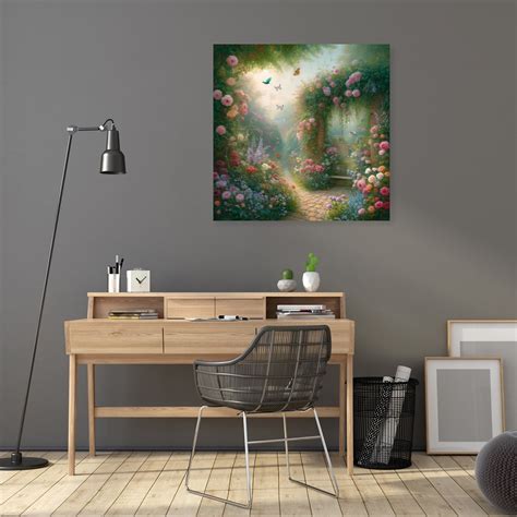 Secret Garden Retreat Canvas | Stone bench, Archway, Retreat