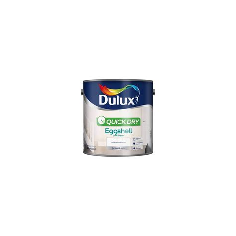 Dulux Quick Dry Eggshell Pure Brilliant White 25l Homebase