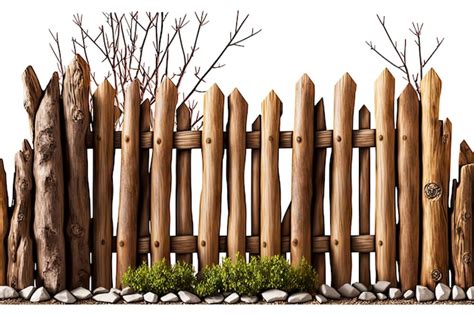 Premium Photo Light Brown Wooden Fence Made Of Uneven Sticks And Stakes