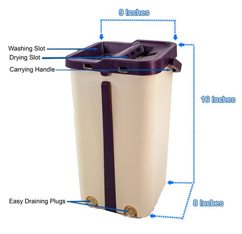 Small Self Cleaning Self Drying Premium Flat Mop And Bucket System With 1 Reusab 1995