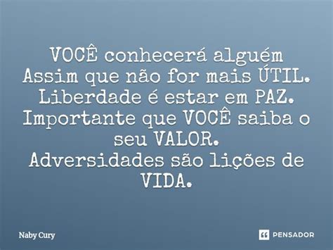 ⁠vocÊ Conhecerá Alguém Assim Que Naby Cury Pensador