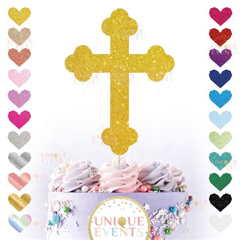 Cross Cake Topper Gold Glitter Cross Cake Topper Cake Topper Cross