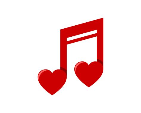 Music note with love shape in red color 4890681 Vector Art at Vecteezy