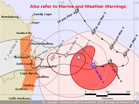 qld tropical cyclone warning double island point qld   grafton