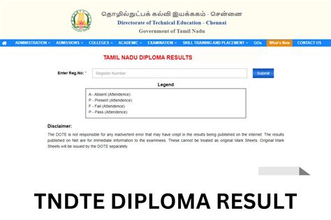 TNDTE Diploma Result 2024 Dte Tn Gov In Marksheet Check