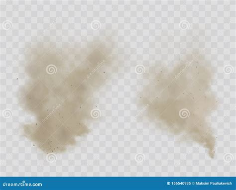 Clouds Of Dust Smoke Isolated Realistic Vectors Stock Vector