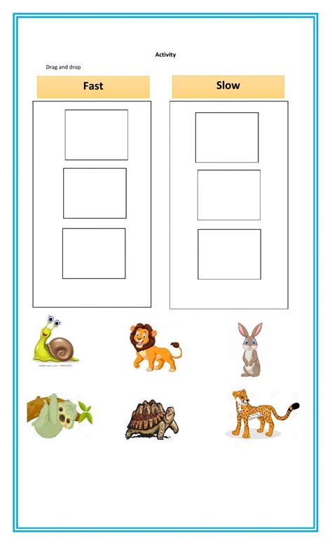 Big Small Fast And Slow Worksheet English Activities For Kids