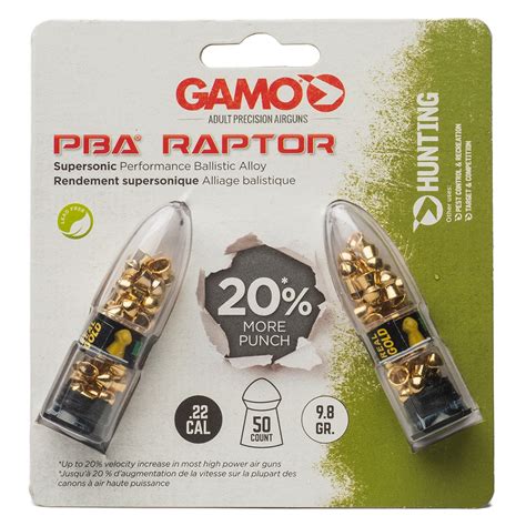 Gamo Pba Raptor 22 Caliber Pellets High Performance Airgun Ammunition