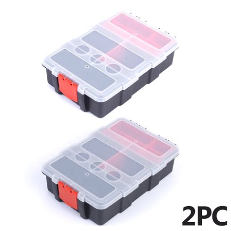 2pcs Tool Box Hardware Storage Organizer Portable Small Part Case