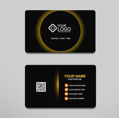 Premium Vector Black And Gold Gradient Business Card Template