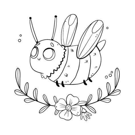 Ilustraci N De Contorno De Abeja Dibujada A Mano Vector Gratis