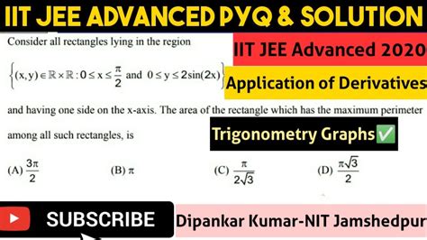 IIT JEE Advanced 2020 Question Solution Maxima Minima Jee Advanced