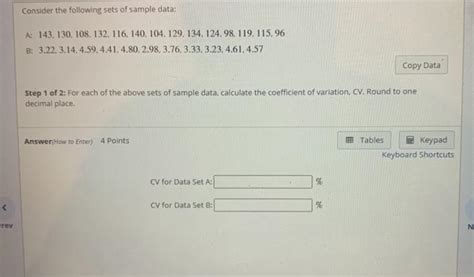 Solved Consider The Following Sets Of Sample Data A 143 Chegg