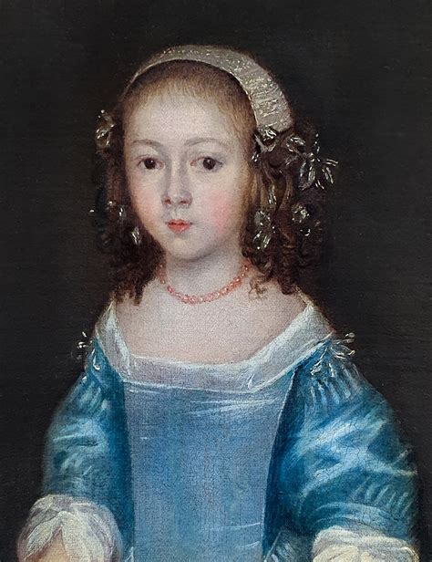 Proantic Portrait D Une Jeune Fille En Robe Bleue E Si Cle