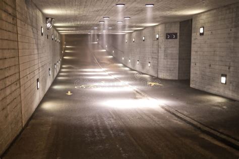 Underpass Railway Station Switzerland At A Foggy Night Stock Image Image Of Silhouette Foggy