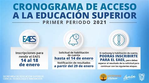 Senescyt Cronograma de acceso a la educación superior primer periodo