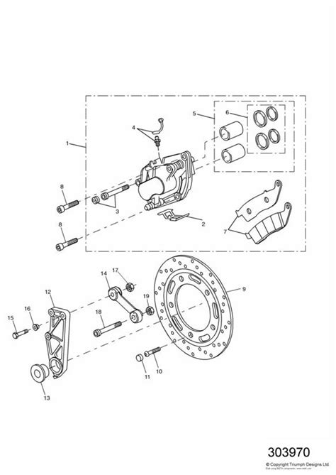 Triumph Tiger Sleeve Brake Caliper Disc Rear Brakes