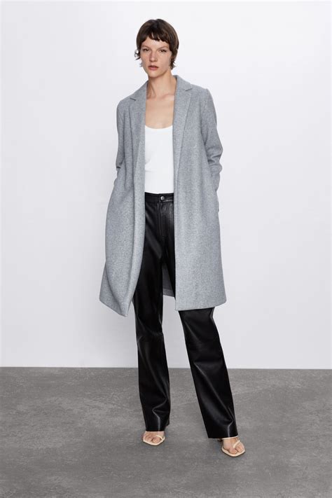 Manteau Basique Zara France Coat Outerwear Women Open Coat