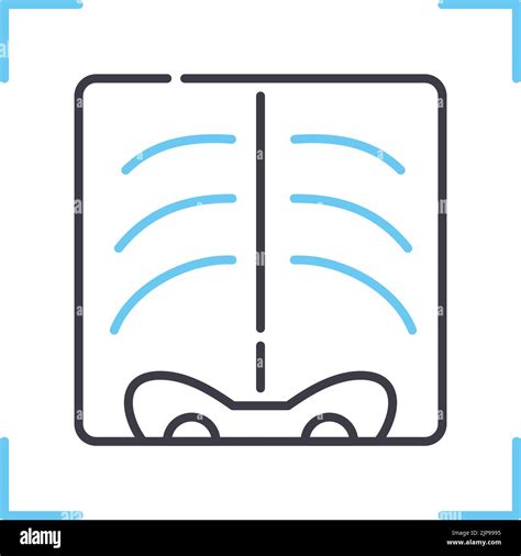 X Ray Line Icon Outline Symbol Vector Illustration Concept Sign