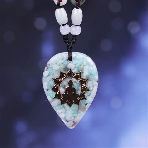 Amazonite Energy Pendant Orgonite Necklace Orgone Pyramids