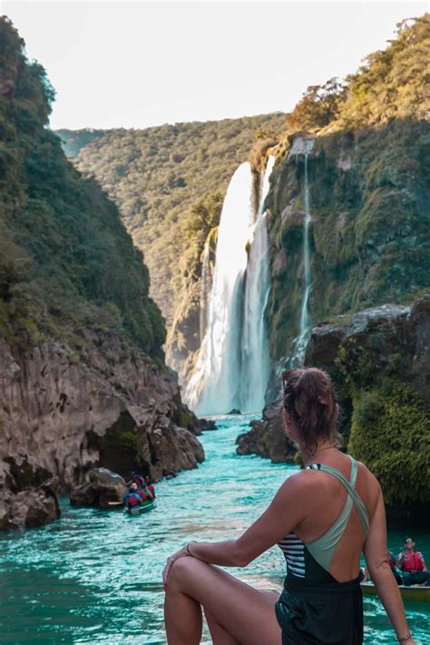 Wasserfall Cascada De Tamul Eine Faszinierende Naturbelassene Schönheit ⦑huasteca Potosina Mexiko⦒