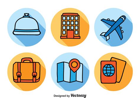 Hotel And Travel Icons Set Vector Art At Vecteezy