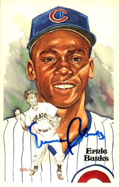 Lot Detail Ernie Banks Chicago Cubs Signed Perez Steele Card Jsa