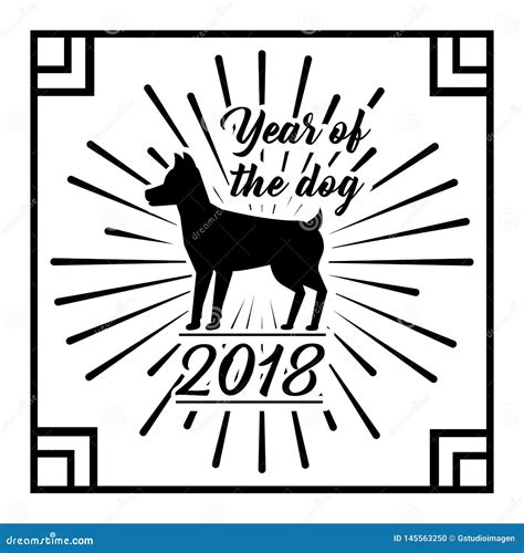 A O De La Tarjeta China De La Celebraci N Del Zodiaco Del Perro