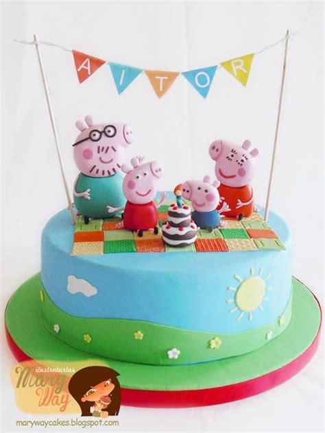 MaryWay Ilustratartas Tarta de cumpleaños de peppa pig Tartas de