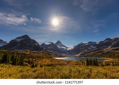 Mount Assiniboine Lake Magog Afternoon Larch Stock Photo 1141771397 ...