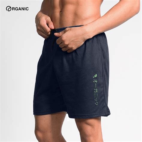 Organic Cotton Jogger Shorts For Men Black Blue Gray Gym Short Active Wear Workout Sports