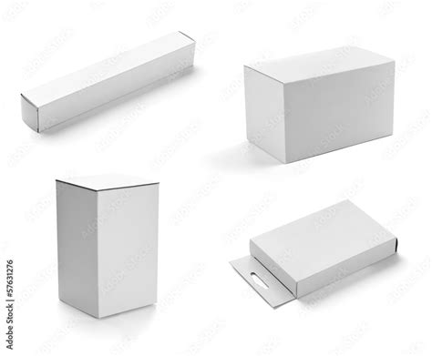 White Box Container Template Blank Package Stock Photo Adobe Stock