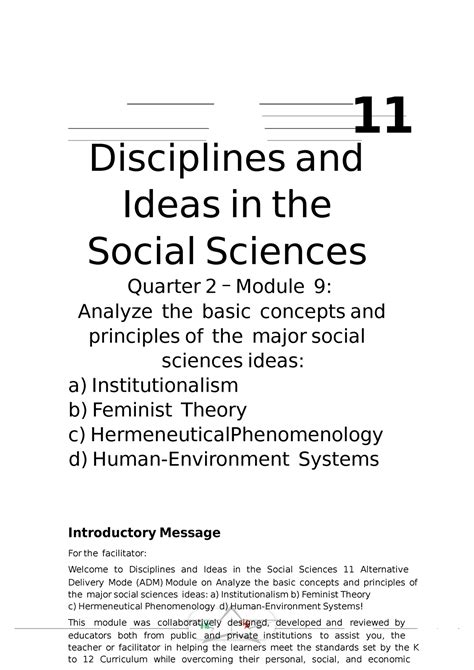 Diss Module Q Disciplines And Ideas In Social Science