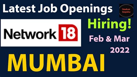 Network 18 Job Vacancy Mumbai Jobs Job Openings In Mumbai Jobs In