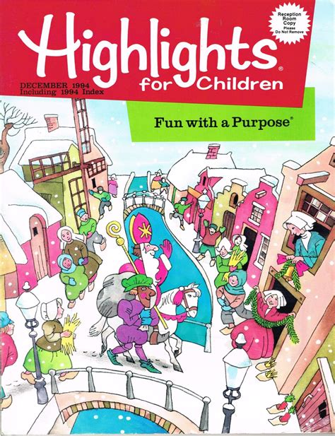 HIGHLIGHTS FOR CHILDREN (Reception Room Copy logo): Fun with a Purpose: Volume 49, No. 12 ...