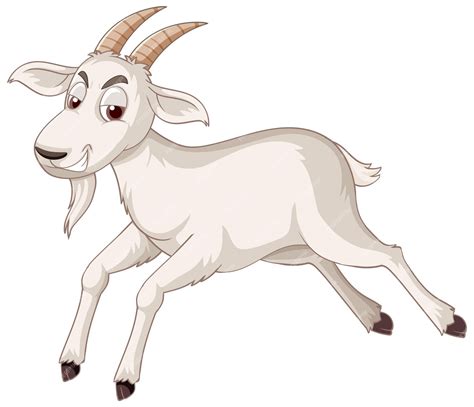 Free Vector A White Goat Cartoon Character